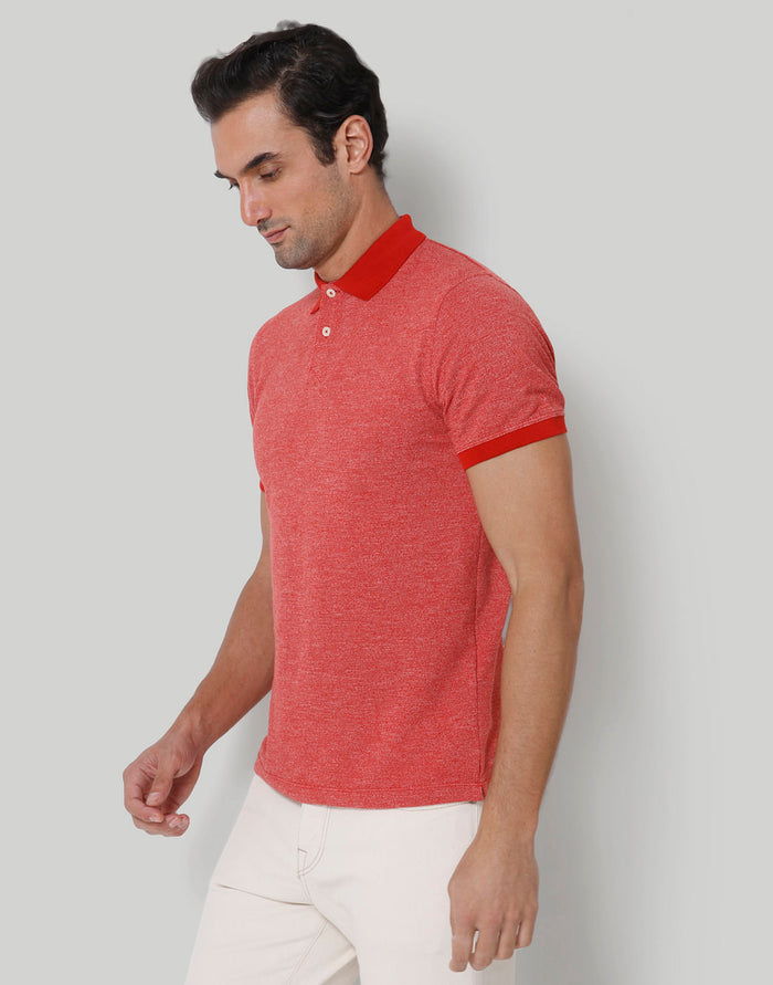 Red Polo Neck T-Shirt