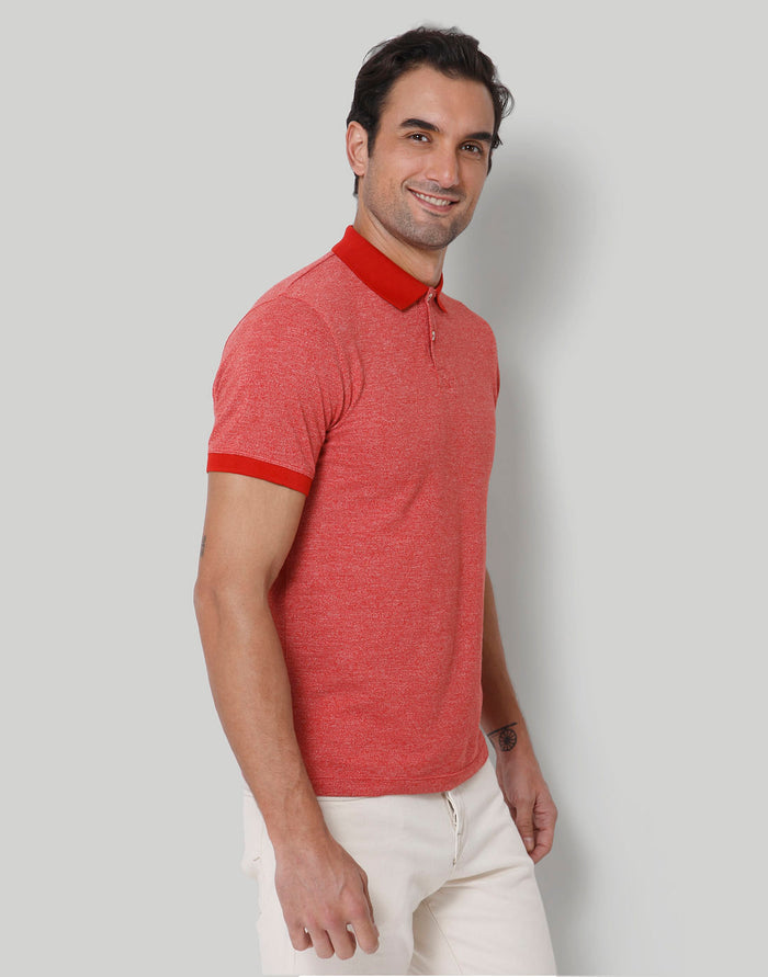 Red Polo Neck T-Shirt