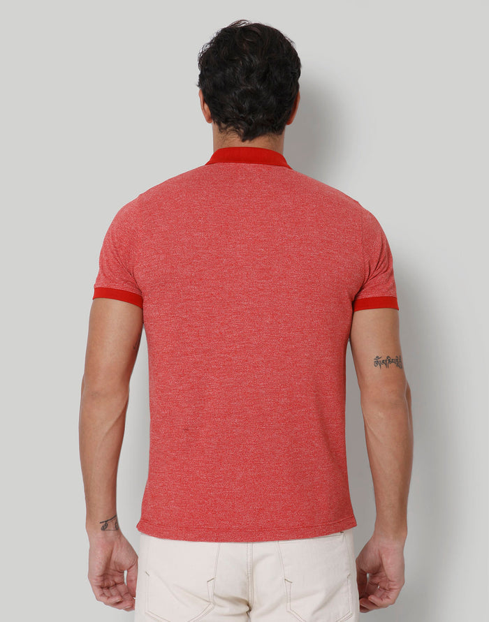 Red Polo Neck T-Shirt