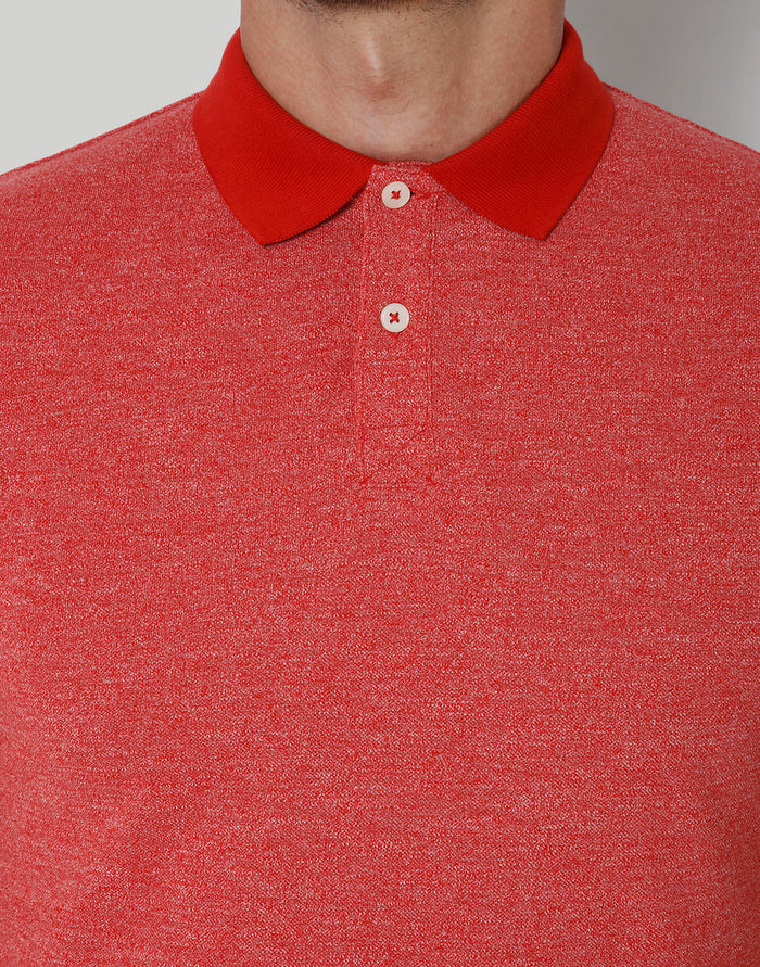 Red Polo Neck T-Shirt
