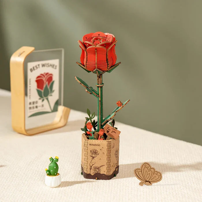Red Rose DIY Wooden Bloom Craft - The New York Public Library Shop