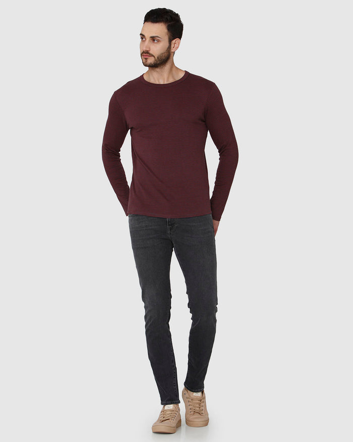 Red Striped Crew Neck T-Shirt
