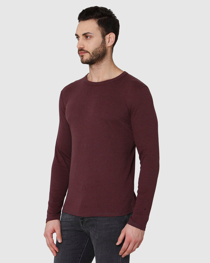Red Striped Crew Neck T-Shirt
