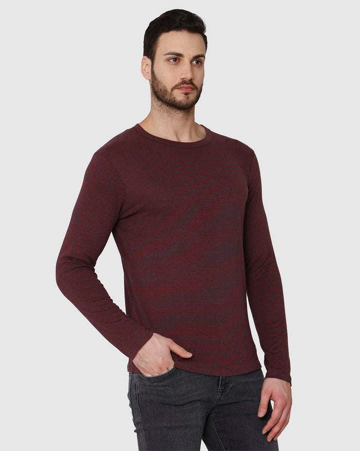 Red Striped Crew Neck T-Shirt