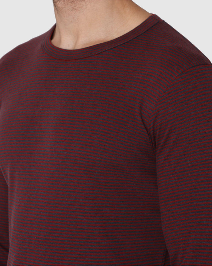Red Striped Crew Neck T-Shirt