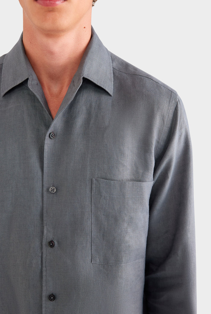 Relaxed Linen Shirt - Granite Grey