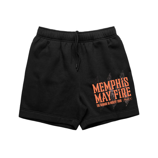 memphis may fire Remain In Misery Tour - Black Shorts