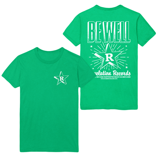 be well REV Star - Kelly Green T-Shirt front and back