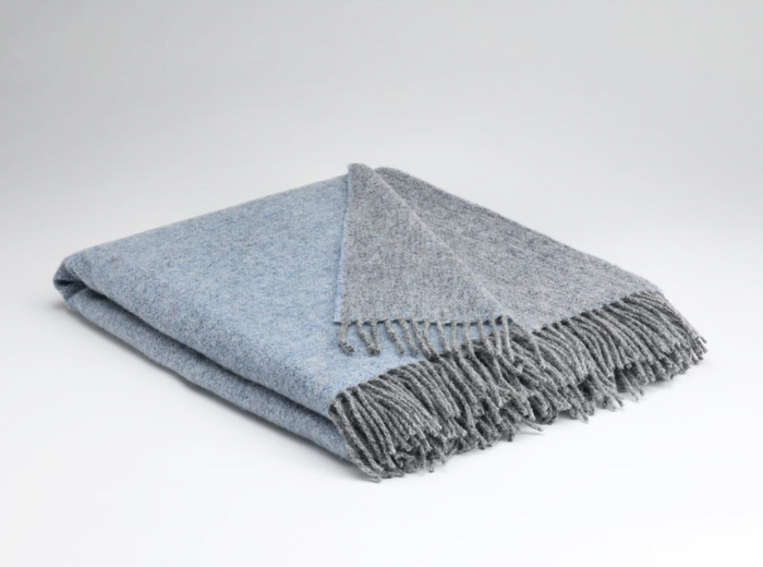 Starlight Blue - Reversible Merino Wool Throws