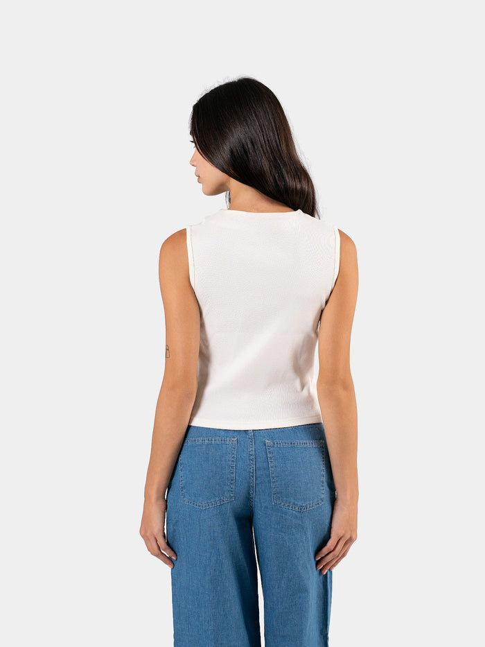 RIBBED BUTTON TANK OFF-WHITE 5