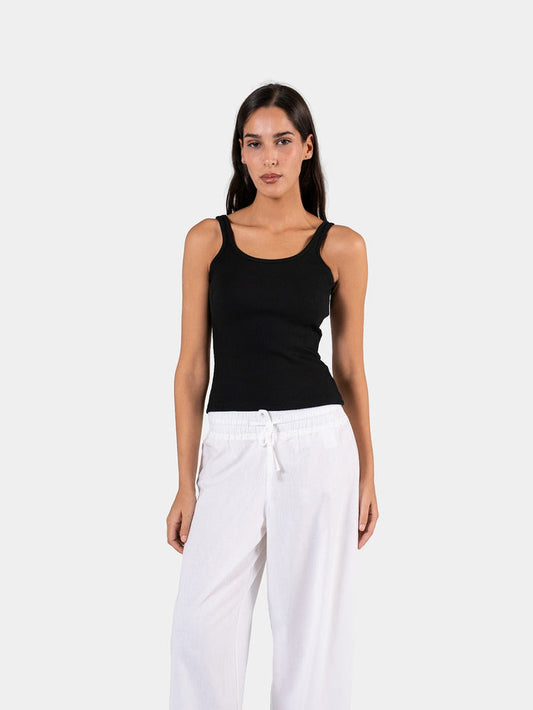 RIBBED SPAGHETTI STRAP BLACK 4