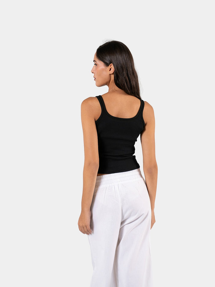 RIBBED SPAGHETTI STRAP BLACK 3