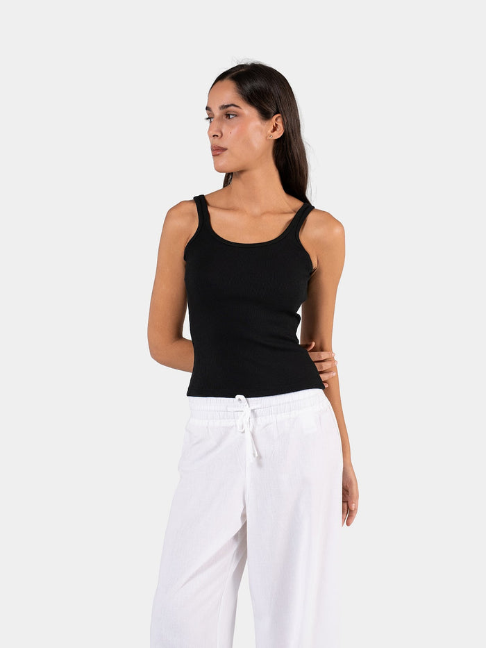 RIBBED SPAGHETTI STRAP BLACK 5