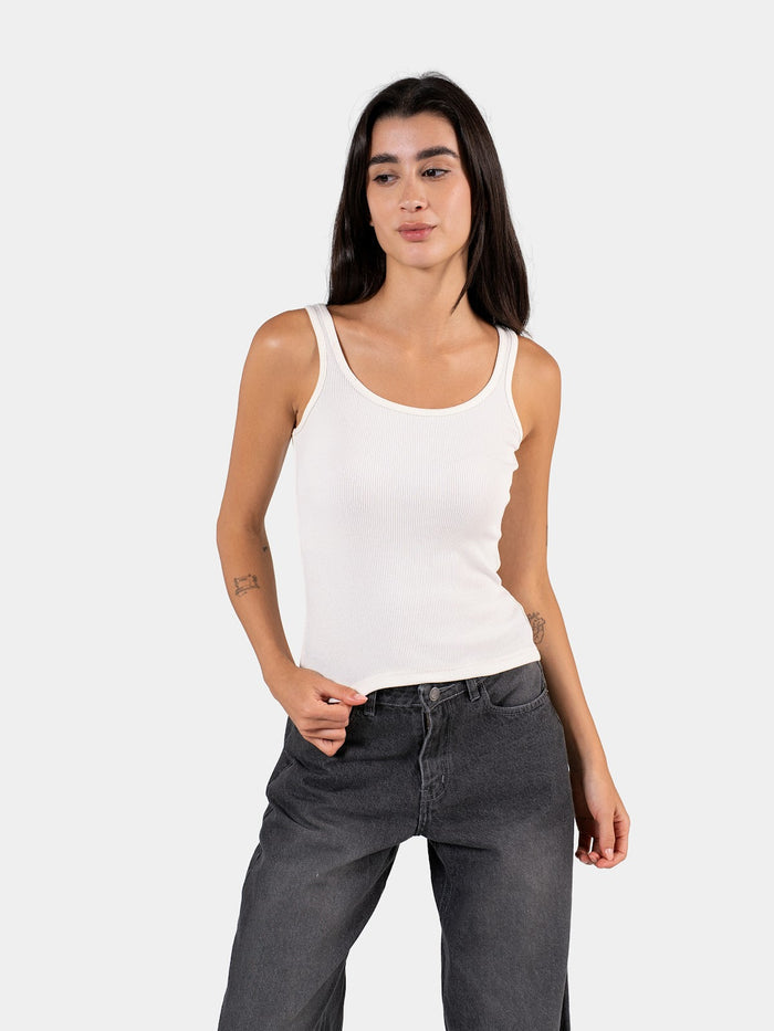 RIBBED SPAGHETTI STRAP OFF-WHITE 3
