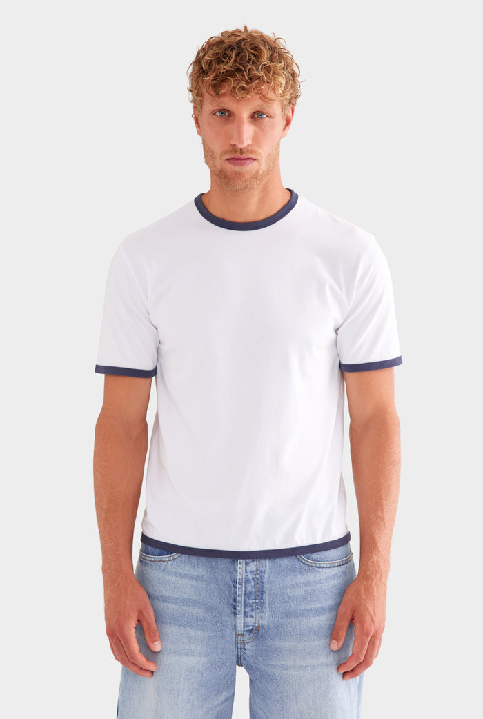 Ringer T-Shirt - White/Navy