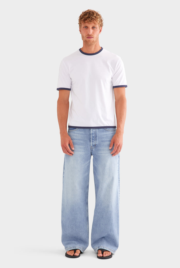 Ringer T-Shirt - White/Navy