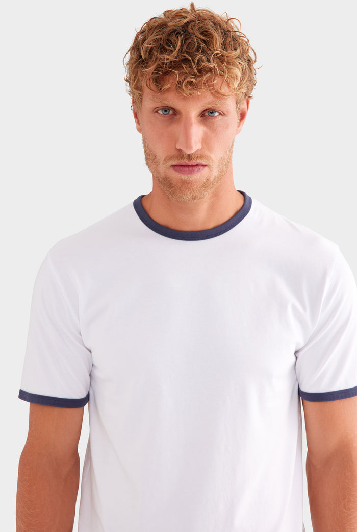 Ringer T-Shirt - White/Navy