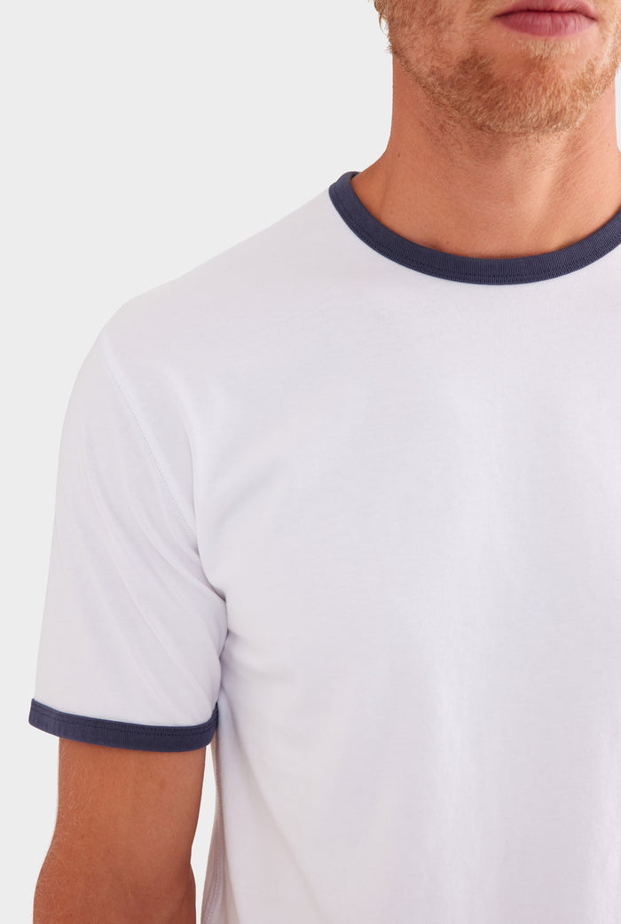Ringer T-Shirt - White/Navy