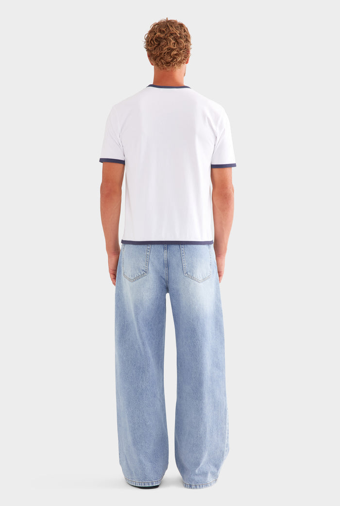 Ringer T-Shirt - White/Navy