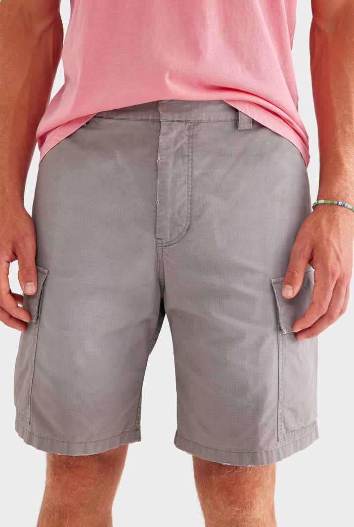 Ripstop Cotton Cargo Short - Washed Grey