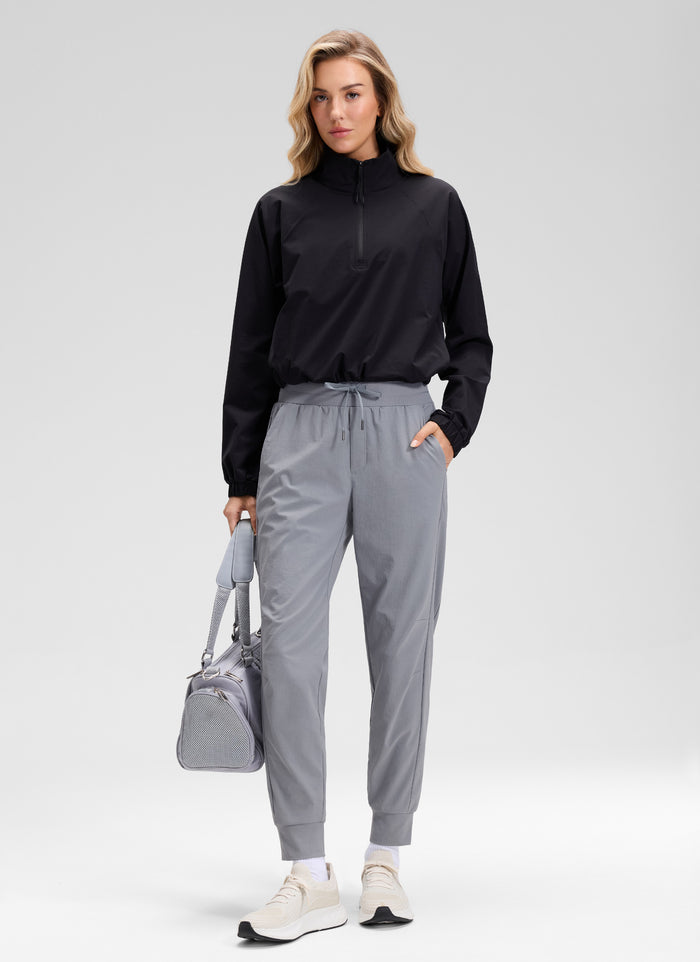 CRZ YOGA Women's Hiking Casual Relaxed Fit Ripstop Jogger Pockets 28'' Rhino Grey