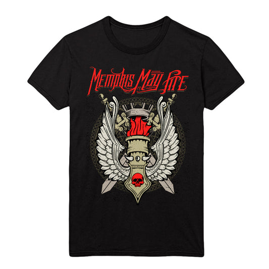 memphis may fire Roman Crest - Black T-Shirt