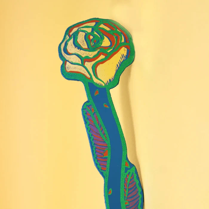 Rose Leather Bookmark