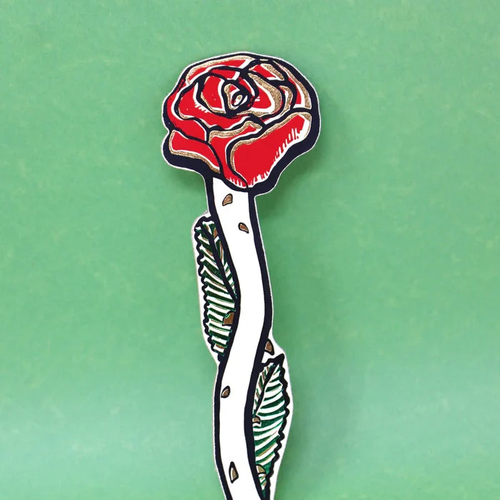 Rose Leather Bookmark