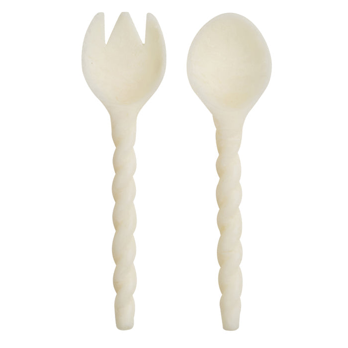 Rose Salad Servers - Pearl
