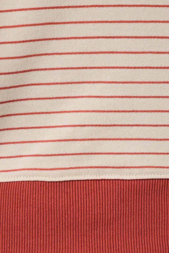 Round Neck Long Sleeve Stripe Sweatshirt