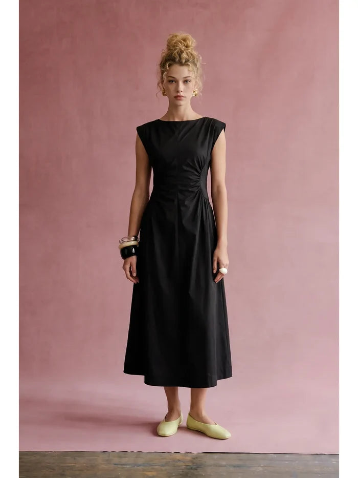 Ruched Waist Midi Dress | 2 Colors Available