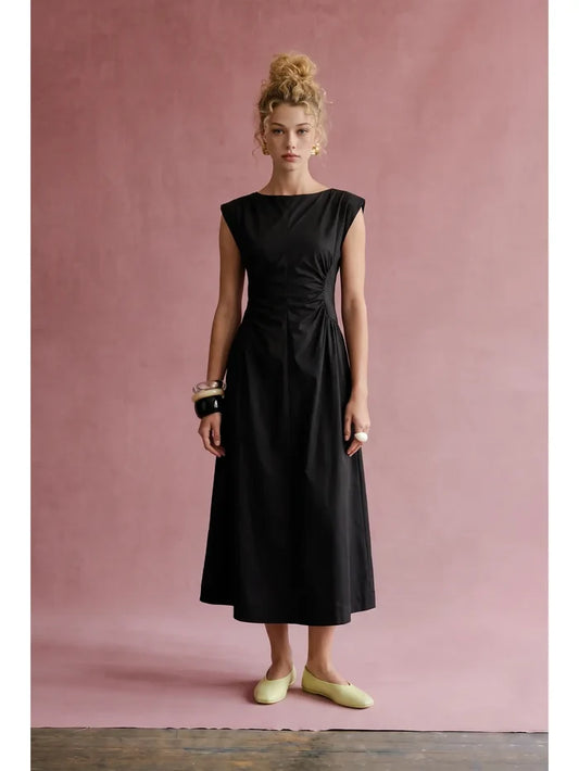 Ruched Waist Midi Dress | 2 Colors Available