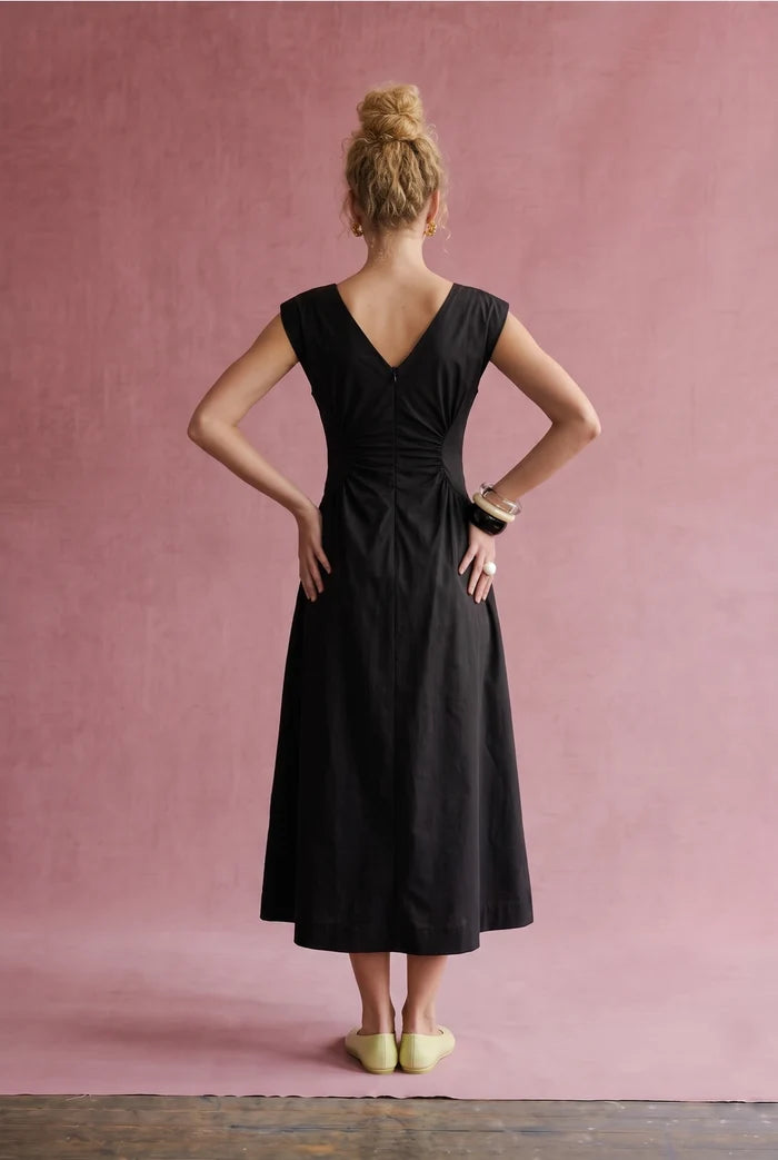 Ruched Waist Midi Dress | 2 Colors Available