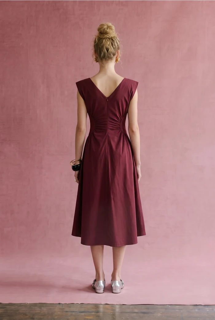 Ruched Waist Midi Dress | 2 Colors Available