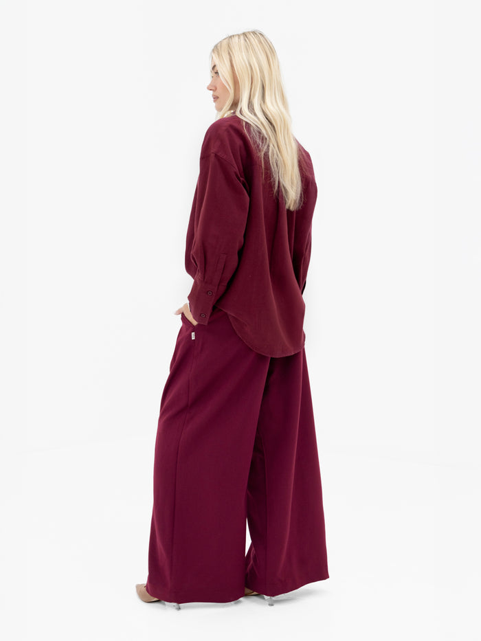 Sabrina Oversized Shirt - Burgundy