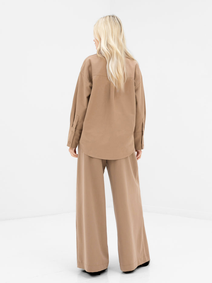 Sabrina Oversized Shirt - Tan