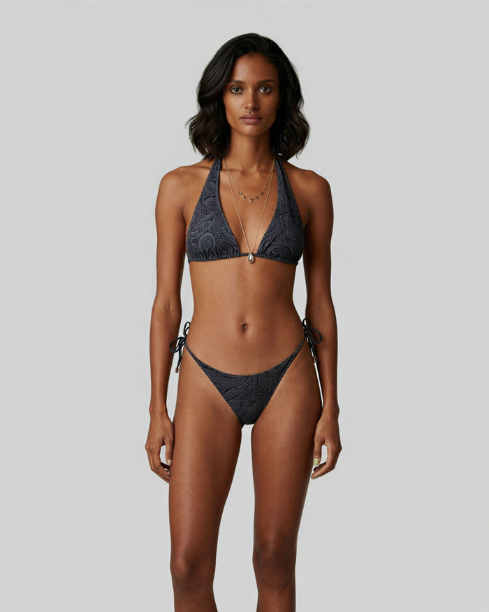 SAMARA CROCHET PAISLEY CAVIAR WOMENS BIKINI BOTTOM