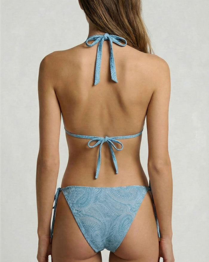 SAMARA CROCHET PAISLEY TEAL WOMENS BIKINI BOTTOM