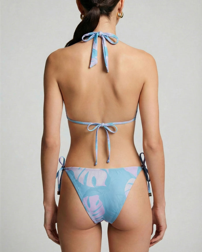 SAMARA MONSTERA FLORAL TEAL WOMENS BIKINI BOTTOM