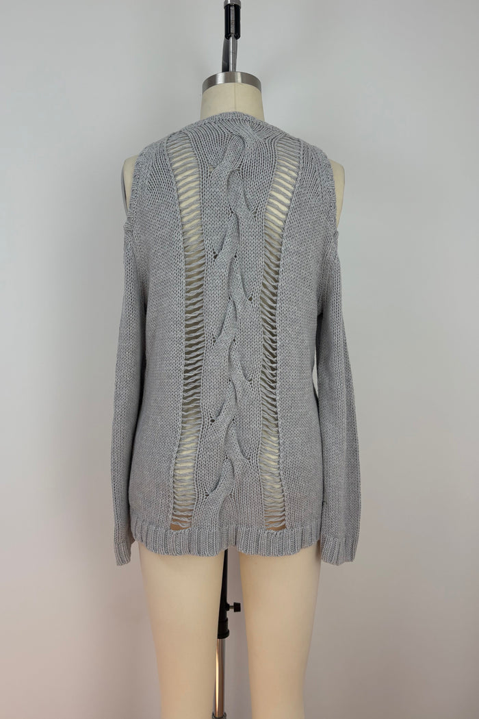 Sass & Bide Distressed Cable Knit Sweater