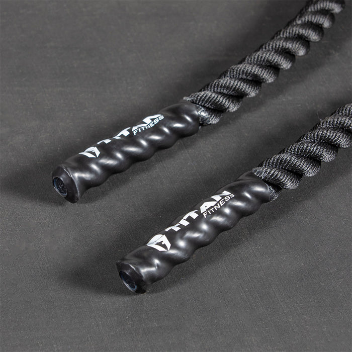Black Poly Dacron Battle Ropes - Battle Rope Length: 30 FT - Battle Rope Thickness: 1.5" | 30 FT / 1.5"