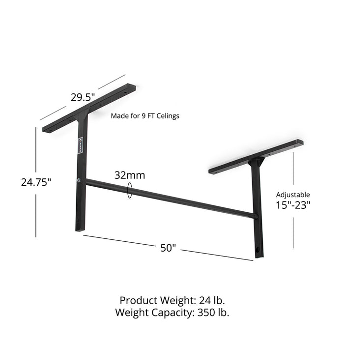 Medium Adjustable Ceiling Wall-Mount Pull-Up Bar