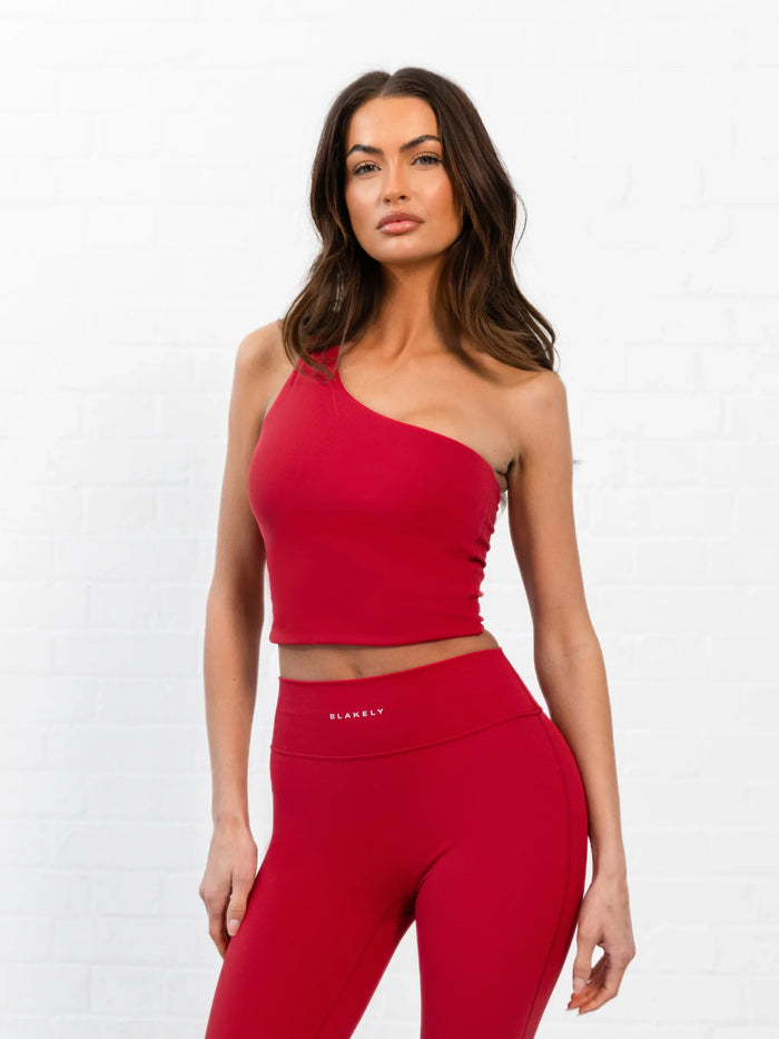 SculptForm One Shoulder Vest - Cherry Red