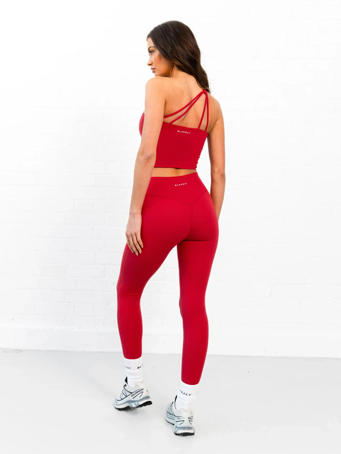 SculptForm One Shoulder Vest - Cherry Red