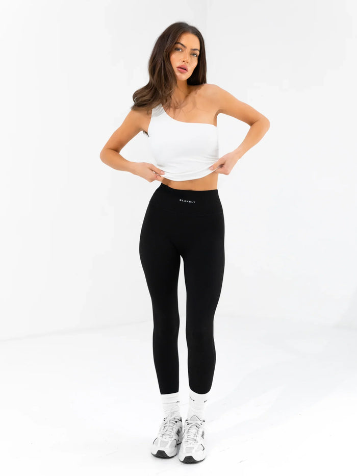 SculptForm One Shoulder Vest - White