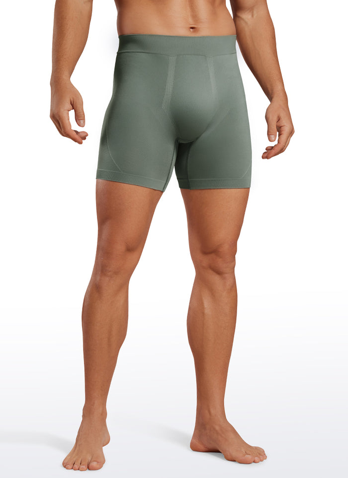 CRZ YOGA Men's Seamless Boxer Briefs Sports Underwear (3-Pack) Grey Sage Slate Blue Gull Gray