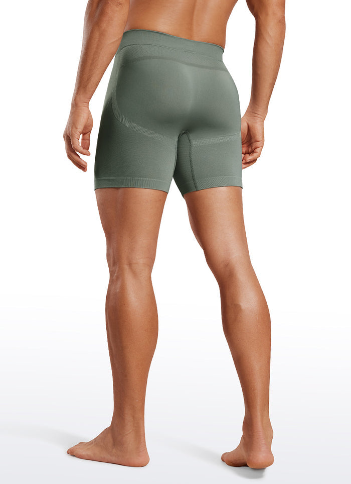 CRZ YOGA Men's Seamless Boxer Briefs Sports Underwear (3-Pack) Grey Sage Slate Blue Gull Gray