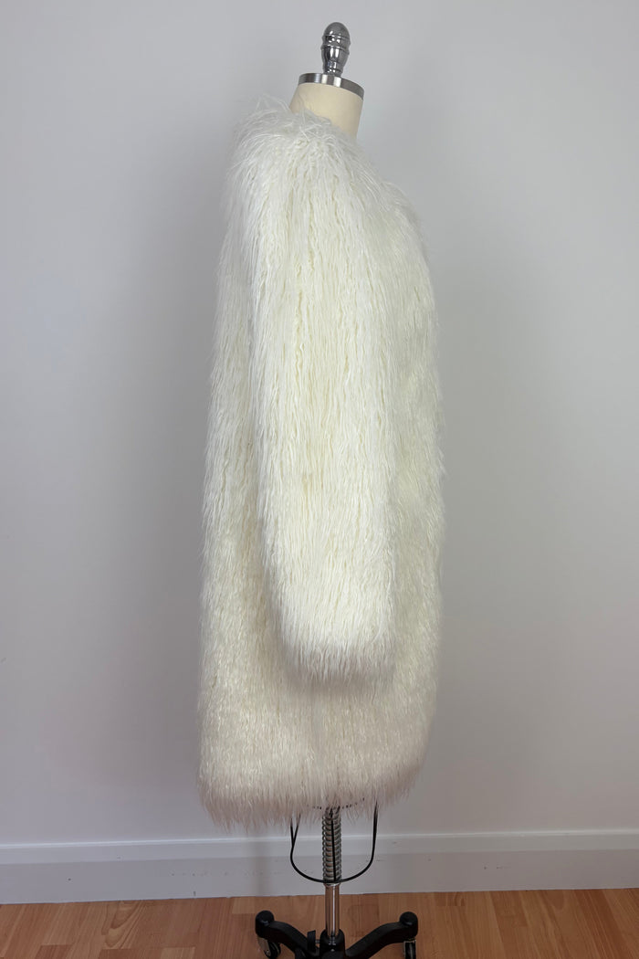 Shaggy White Flokati Coat