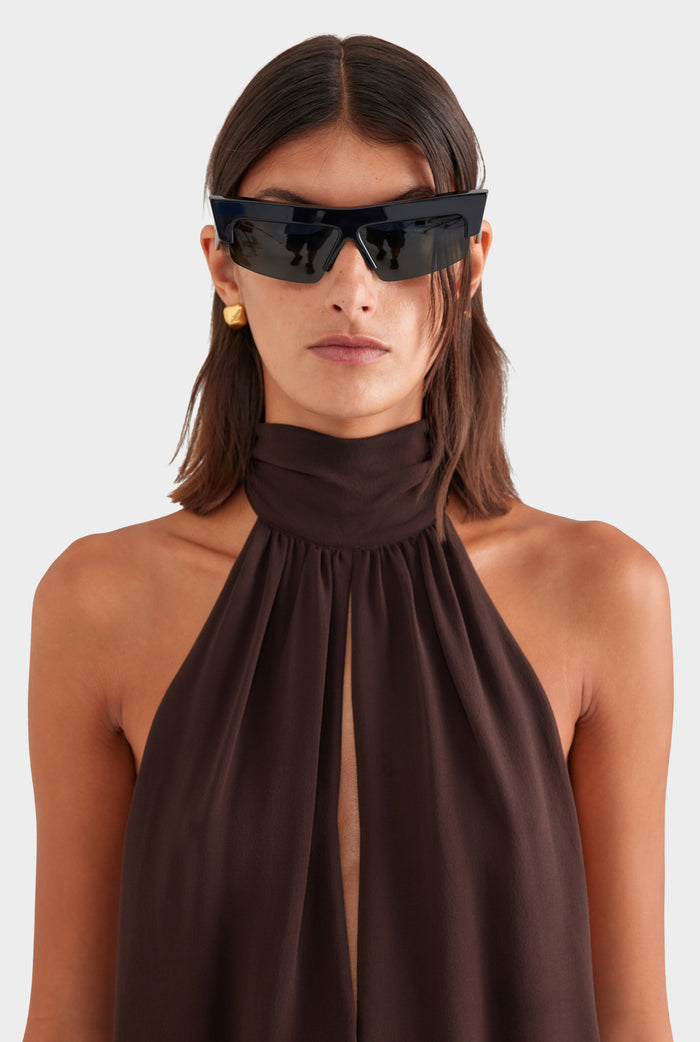 Silk Halter Top - Dark Chocolate