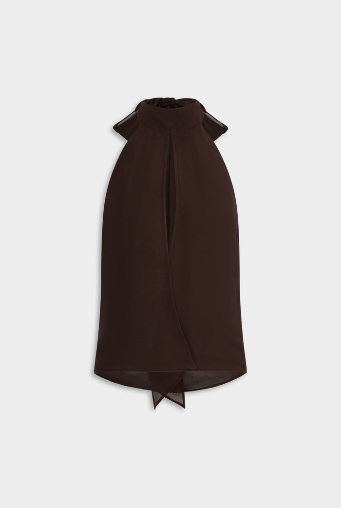 Silk Halter Top - Dark Chocolate